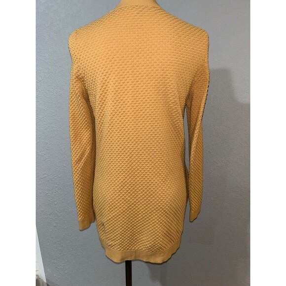 COS Women’s Textured Cotton V-Neck Cardigan Sweater size XS Mustard Tan Elegant - Picture 6 of 10